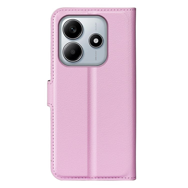 For Xiaomi Redmi Note 14 5G Case Litchi Texture Shockproof Leather Wallet Phone Cover - Pink