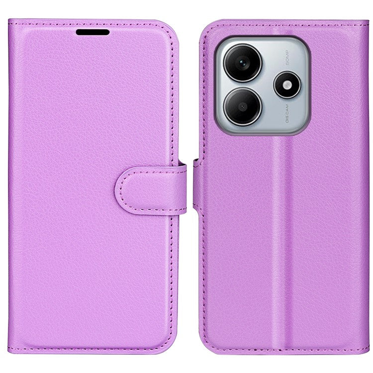 For Xiaomi Redmi Note 14 5G Case Litchi Texture Shockproof Leather Wallet Phone Cover - Purple