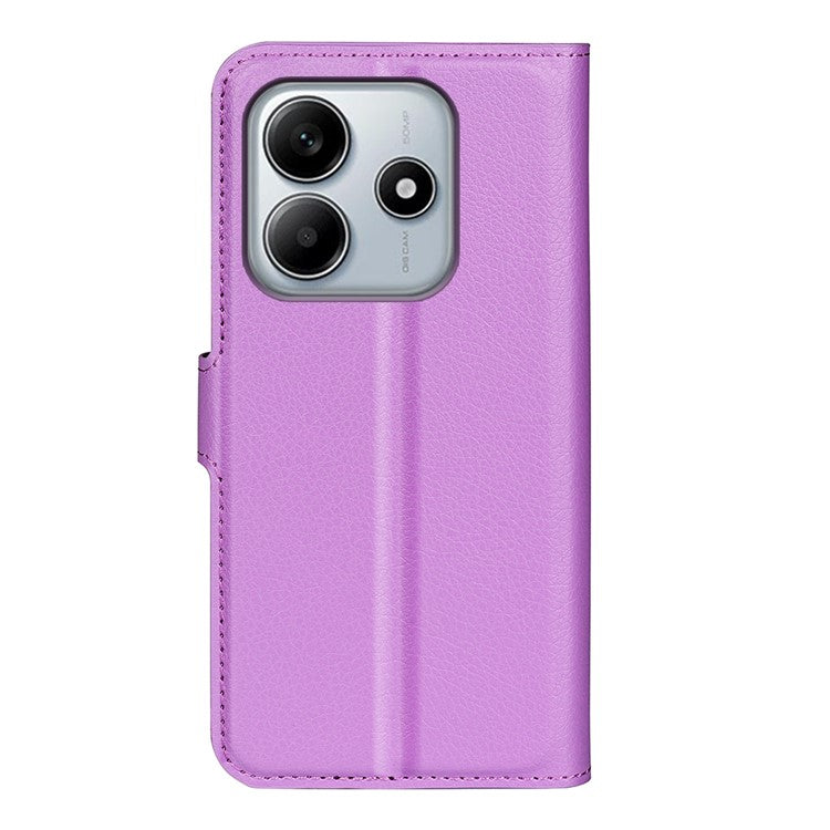 For Xiaomi Redmi Note 14 5G Case Litchi Texture Shockproof Leather Wallet Phone Cover - Purple