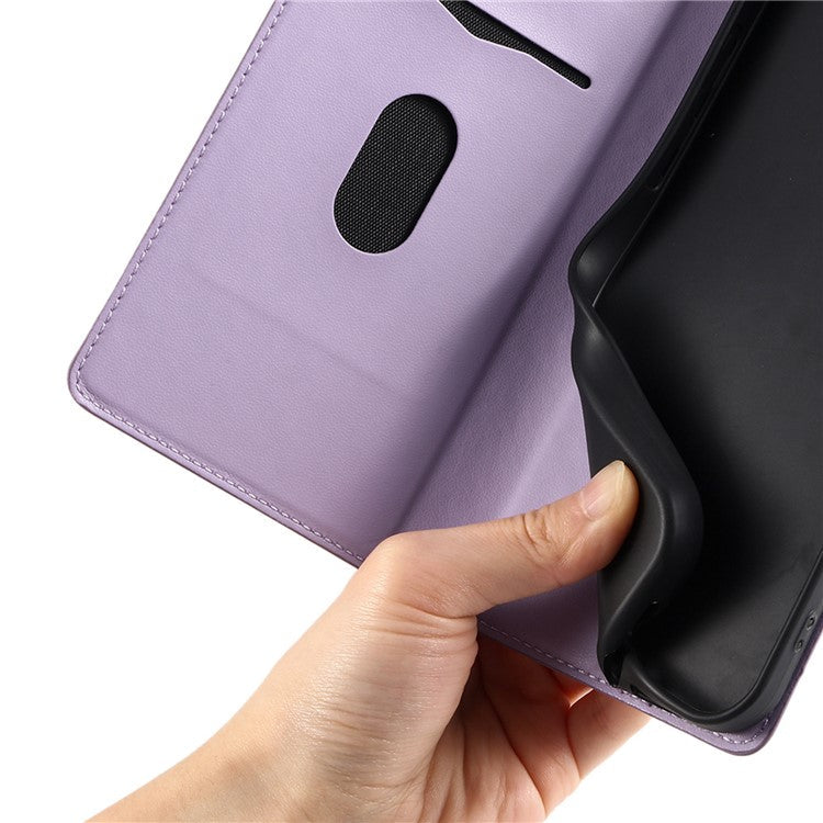 For iPhone 16 Plus Case Dots Imprinted PU Leather Flip Phone Cover with Card Slot, Strap - Purple