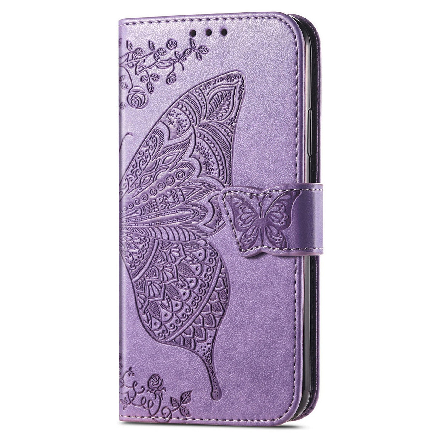 For Oppo F27 5G Case PU Leather Wallet Phone Cover Butterfly Pattern - Light Purple