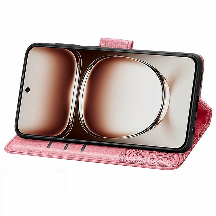 For Motorola Edge 50 Neo 5G / Moto S50 5G / Thinkphone 25 5G Case PU Leather Wallet Phone Cover Butterfly Pattern - Pink