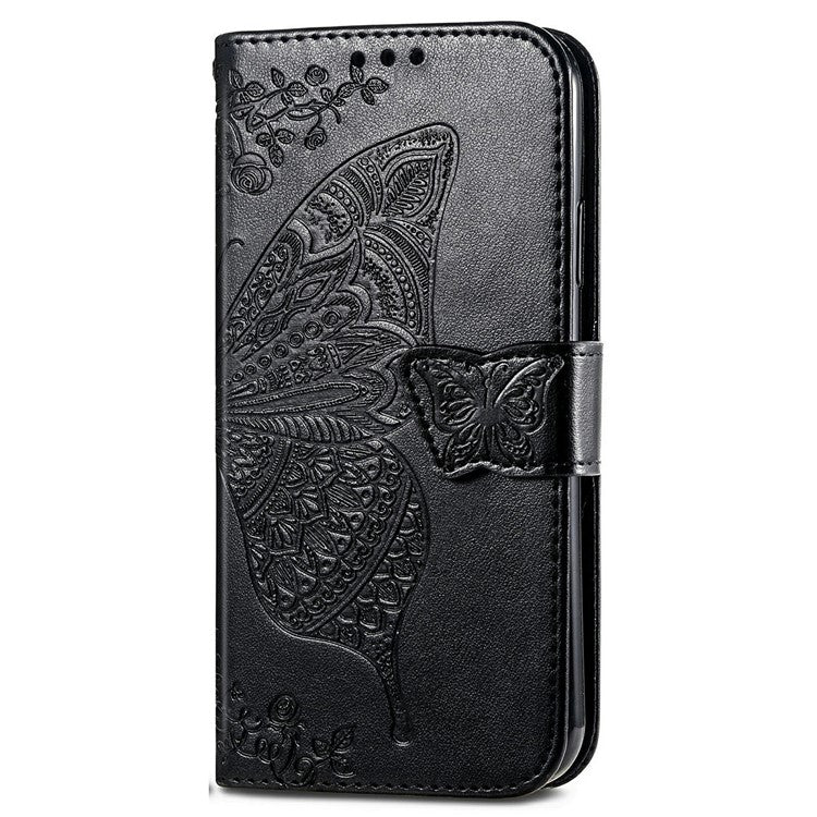 For Motorola Edge 50 Neo 5G / Moto S50 5G / Thinkphone 25 5G Case PU Leather Wallet Phone Cover Butterfly Pattern - Black
