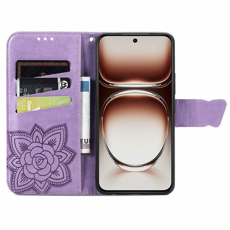 For Motorola Edge 50 Neo 5G / Moto S50 5G / Thinkphone 25 5G Case PU Leather Wallet Phone Cover Butterfly Pattern - Light Purple