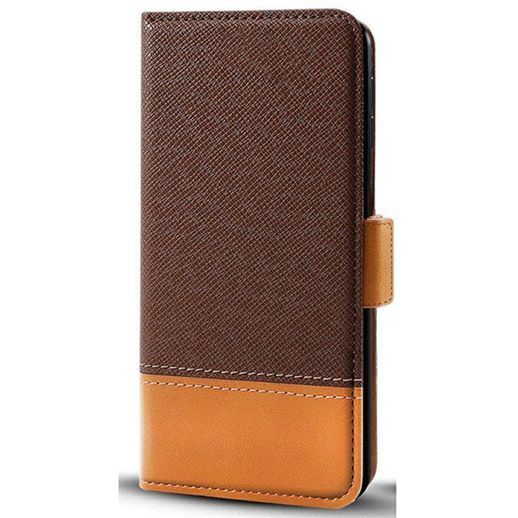 For Infinix Hot 50 4G Case Color Splicing PU Leather Wallet Phone Cover - Brown
