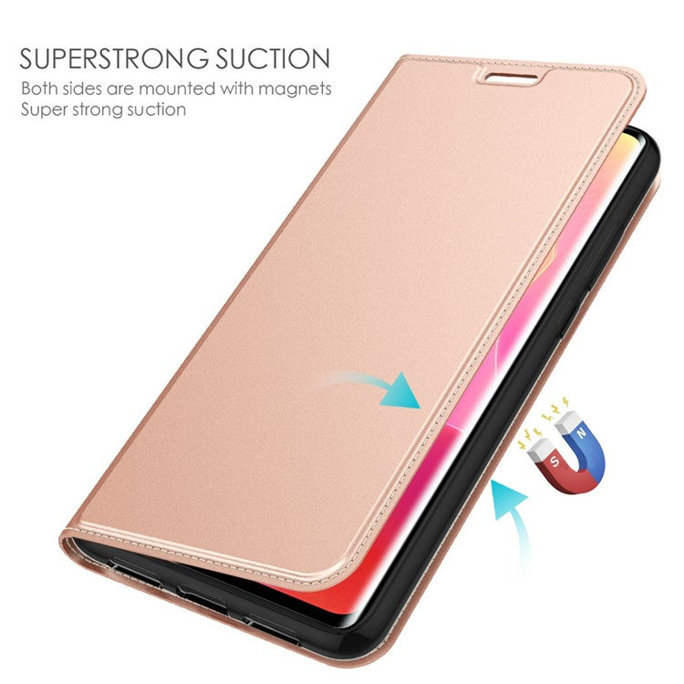 For Infinix Hot 50 4G Case PU Leather Phone Cover with Card Holder Stand Magnetic Closure - Rose Gold