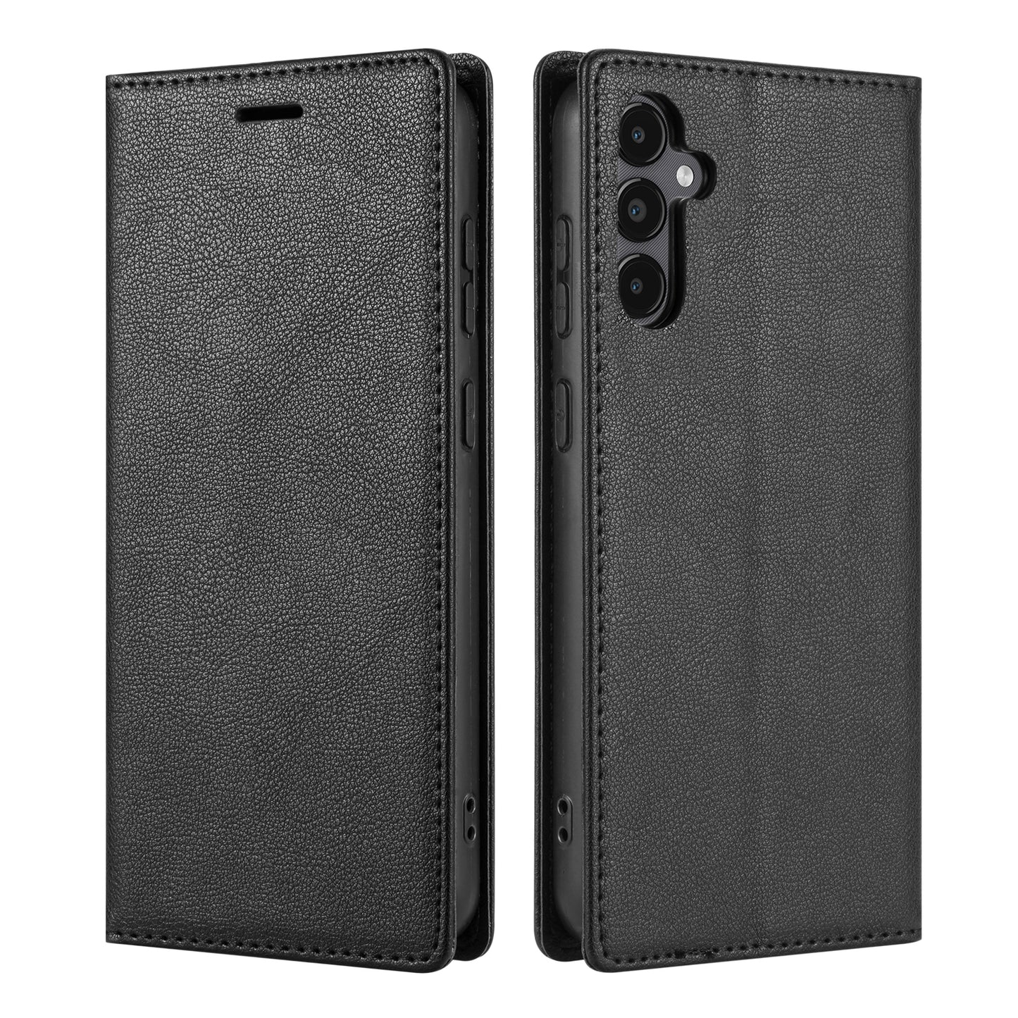 For Samsung Galaxy A16 4G / 5G Wallet Case Magnetic Closure PU Leather Phone Cover - Black