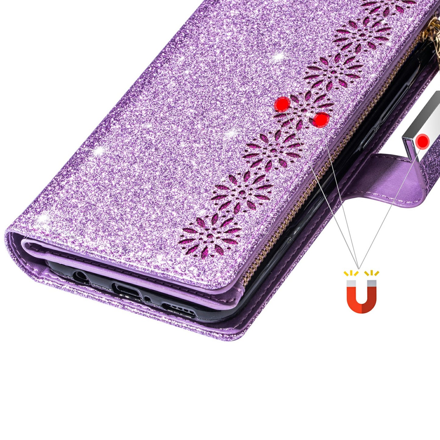 For Samsung Galaxy A16 5G / 4G Case Starry Sky Carving Leather Wallet Phone Cover - Purple