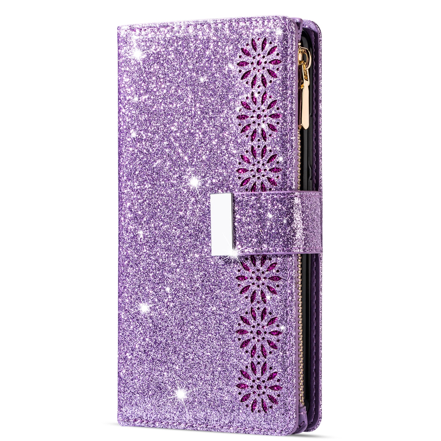 For Samsung Galaxy A16 5G / 4G Case Starry Sky Carving Leather Wallet Phone Cover - Purple