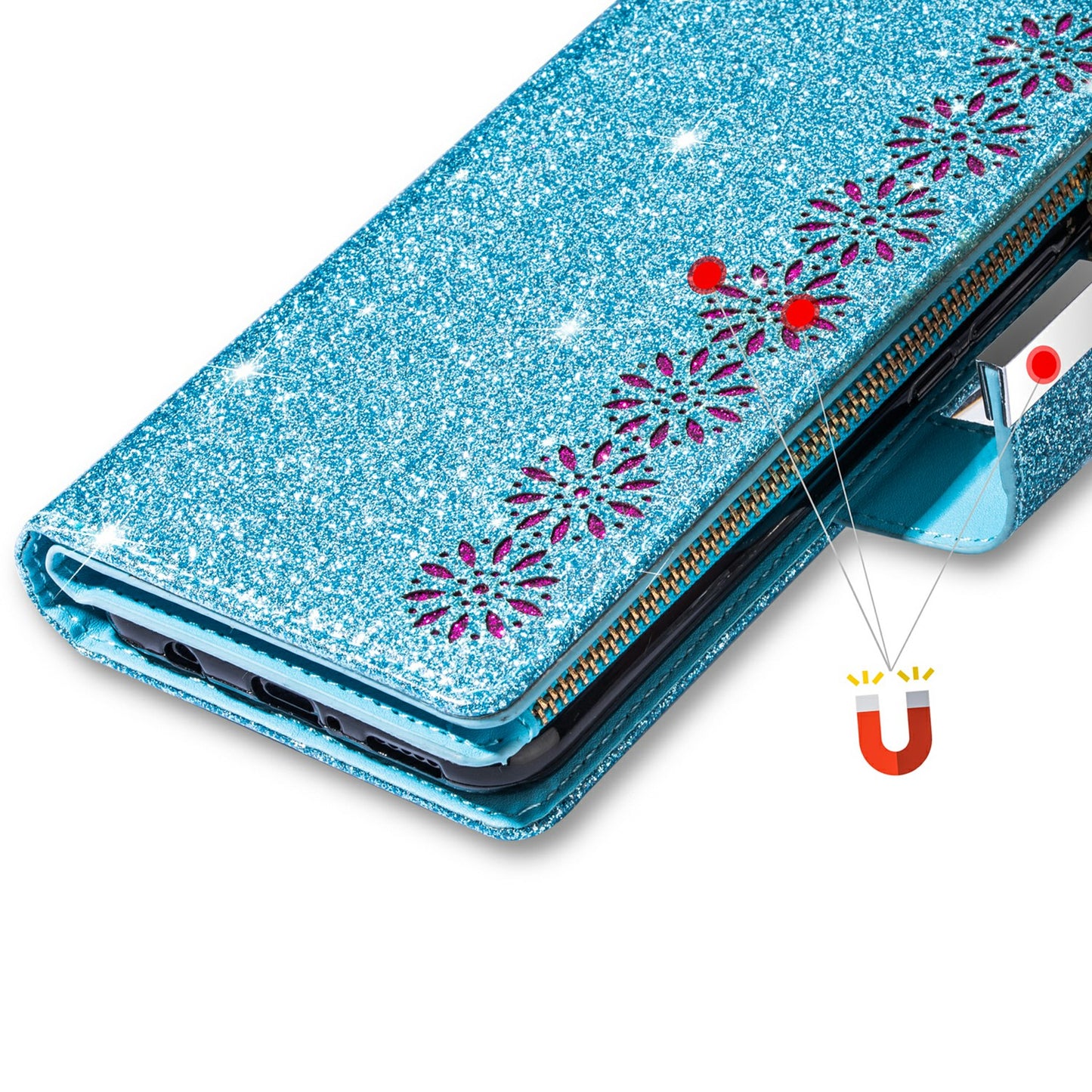 For Samsung Galaxy A16 5G / 4G Case Starry Sky Carving Leather Wallet Phone Cover - Blue