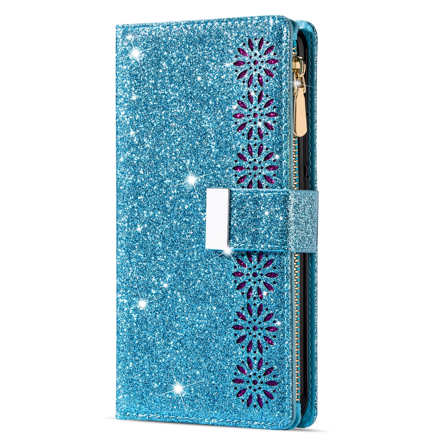 For Samsung Galaxy A16 5G / 4G Case Starry Sky Carving Leather Wallet Phone Cover - Blue