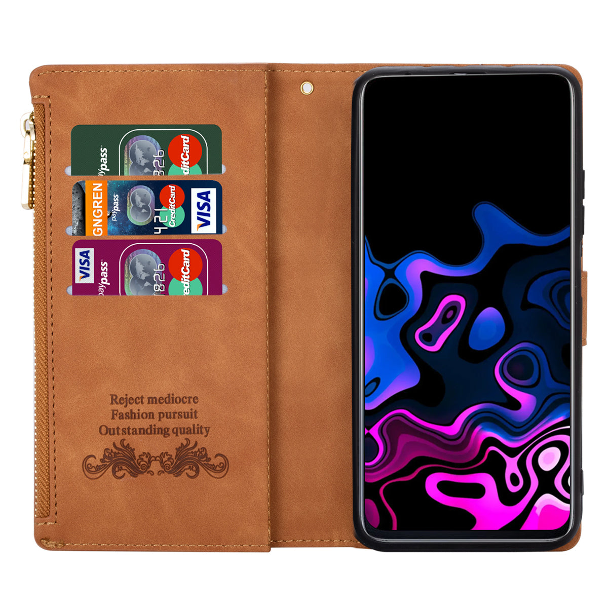 For Samsung Galaxy A16 4G / 5G Wallet Case Color Splicing Leather Phone Cover with Stand - Brown