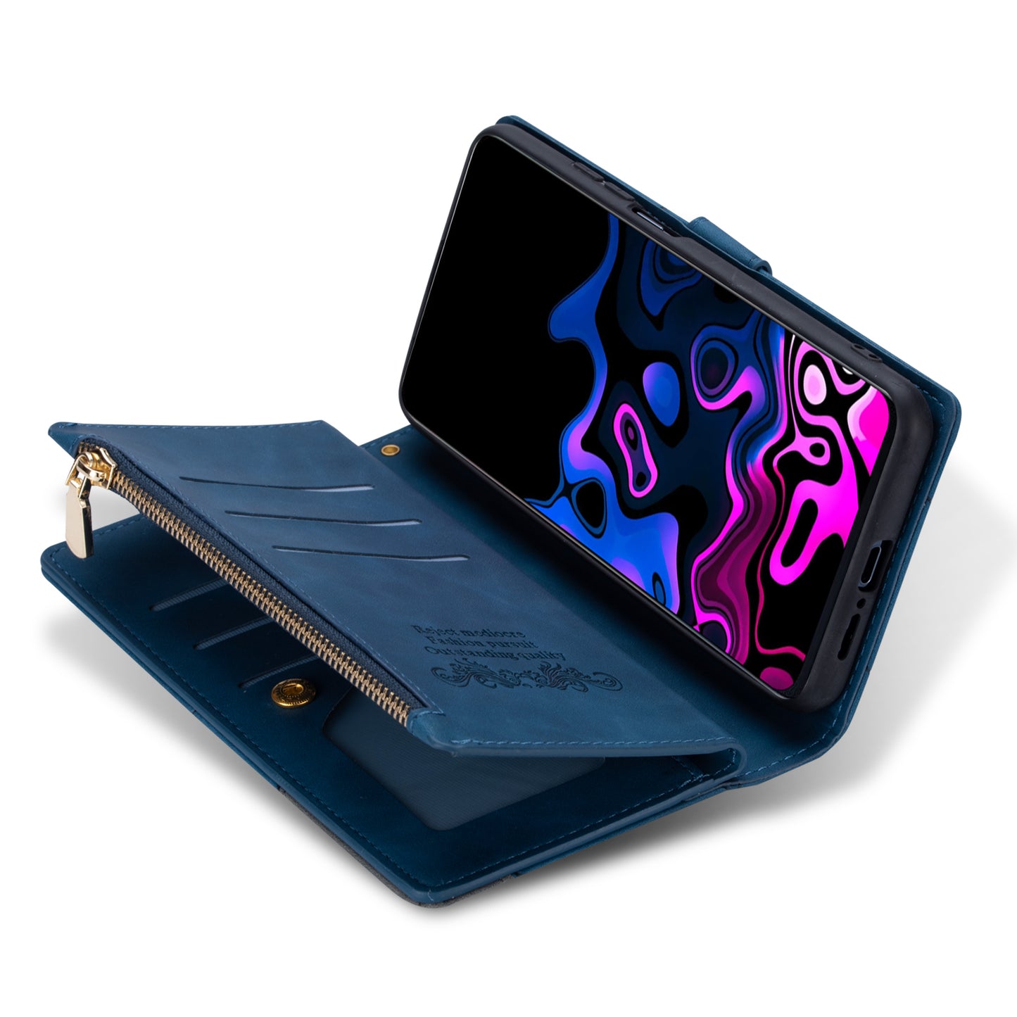 For Samsung Galaxy A16 4G / 5G Wallet Case Color Splicing Leather Phone Cover with Stand - Blue