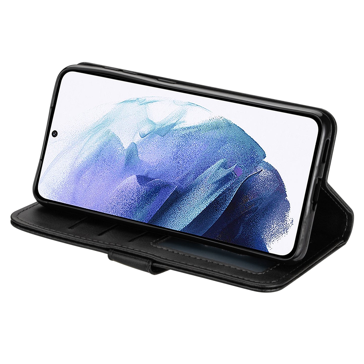 For Samsung Galaxy A16 4G / 5G Case Anti-Scratch Zipper Wallet Leather Phone Cover - Black