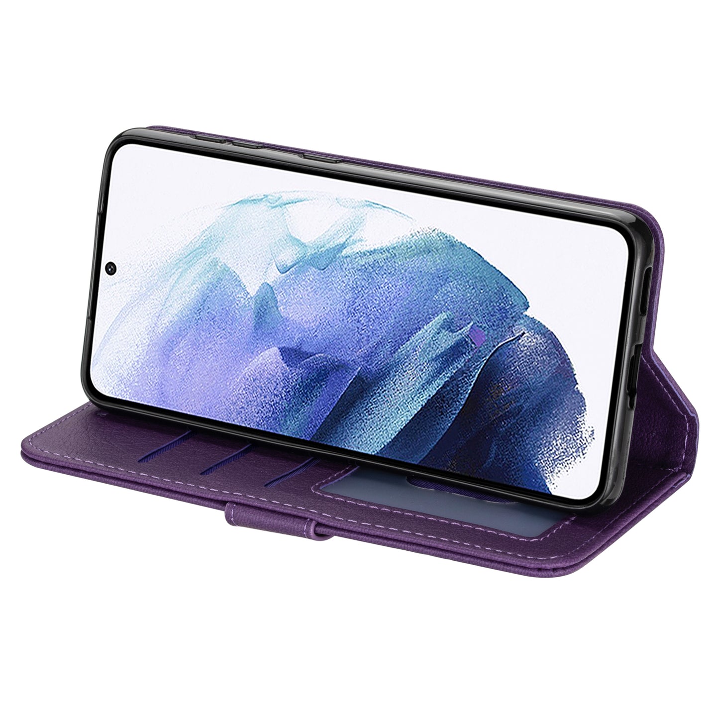 For Samsung Galaxy A16 4G / 5G Case Anti-Scratch Zipper Wallet Leather Phone Cover - Purple