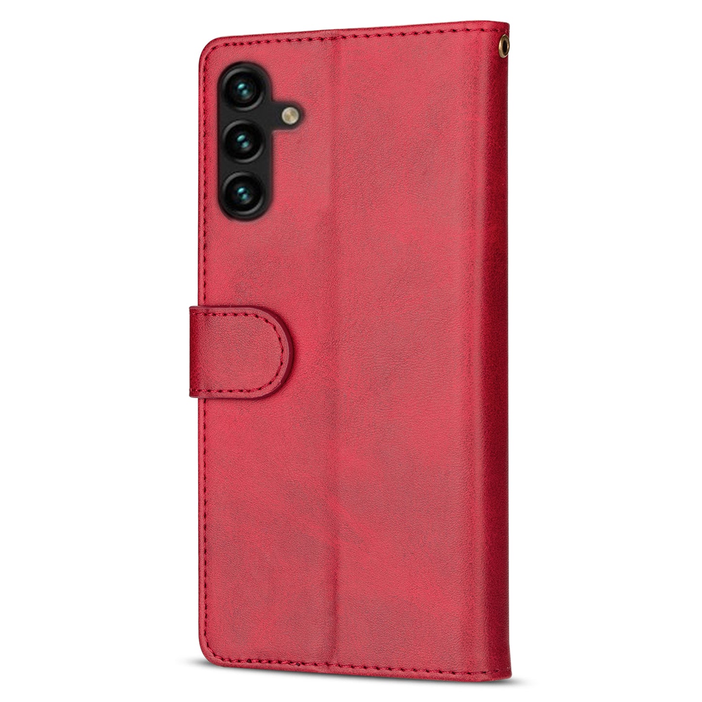 For Samsung Galaxy A16 4G / 5G Case Anti-Scratch Zipper Wallet Leather Phone Cover - Red