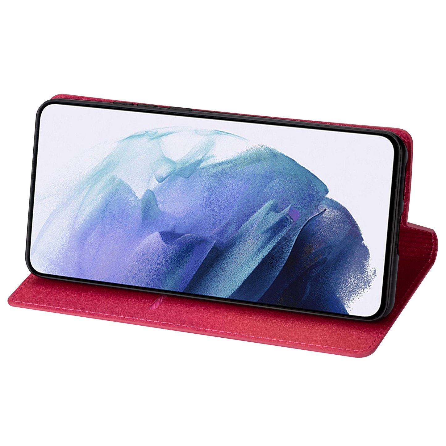 For Samsung Galaxy A16 5G / 4G Case Glittery PU Leather+TPU Card Slot Phone Cover - Rose