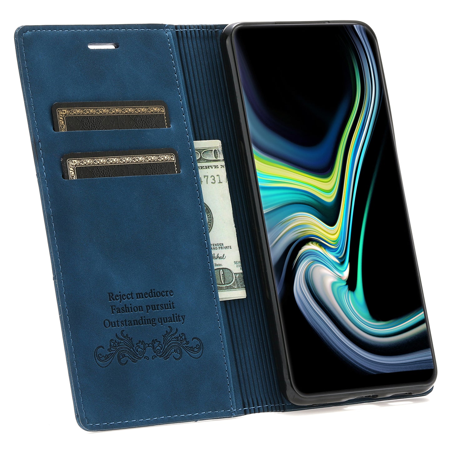 For Samsung Galaxy A16 4G / 5G Wallet Case Magnetic Closing Leather Phone Cover - Blue