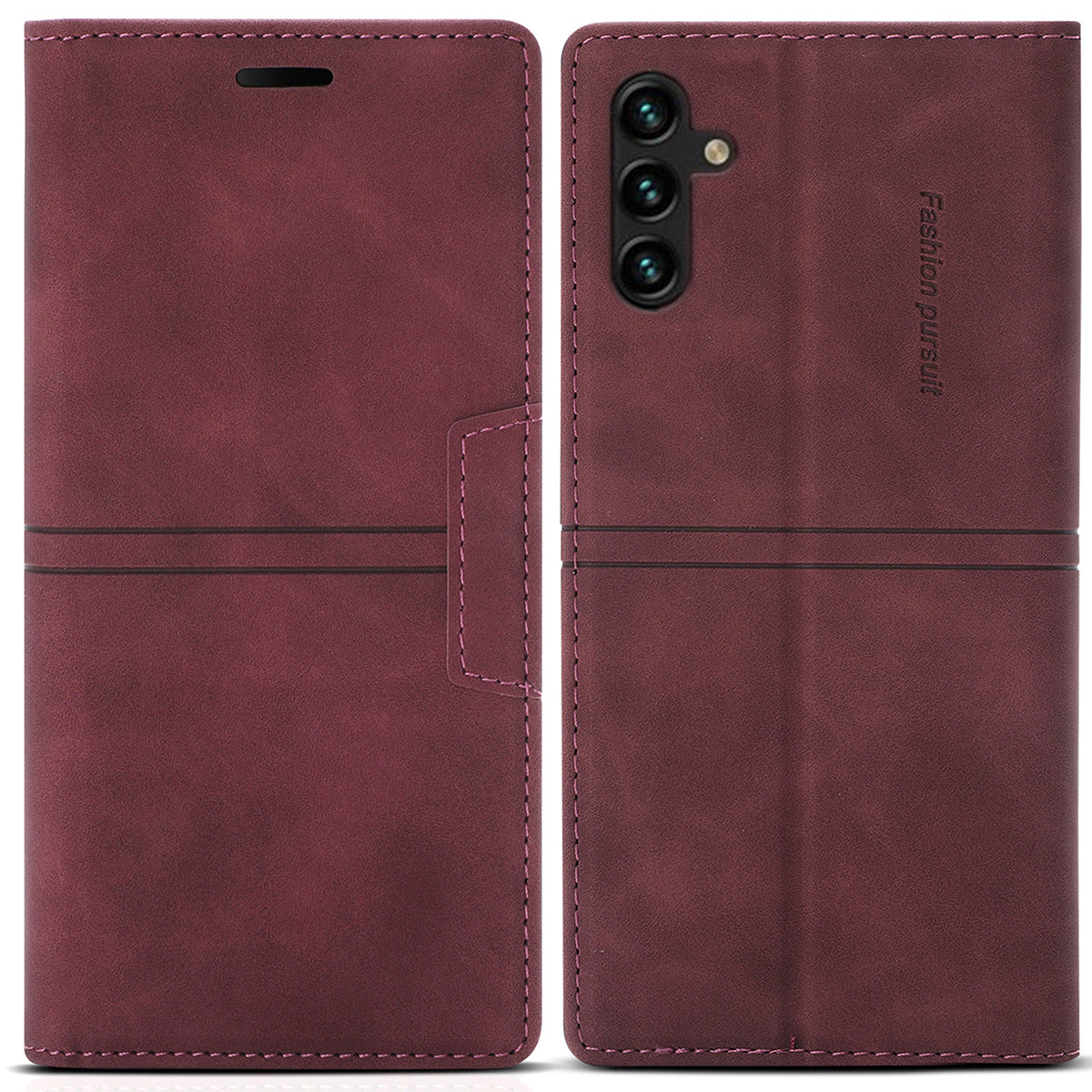 For Samsung Galaxy A16 4G / 5G Wallet Case Magnetic Closing Leather Phone Cover - Wine Red