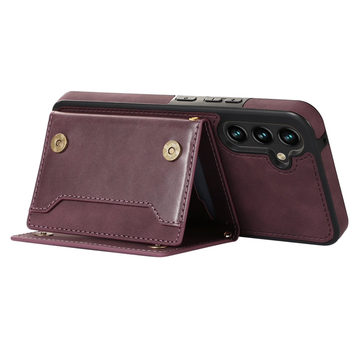 For Samsung Galaxy A16 5G / 4G Case Wallet RFID Blocking TPU Leather Phone Cover with Lanyard - Red