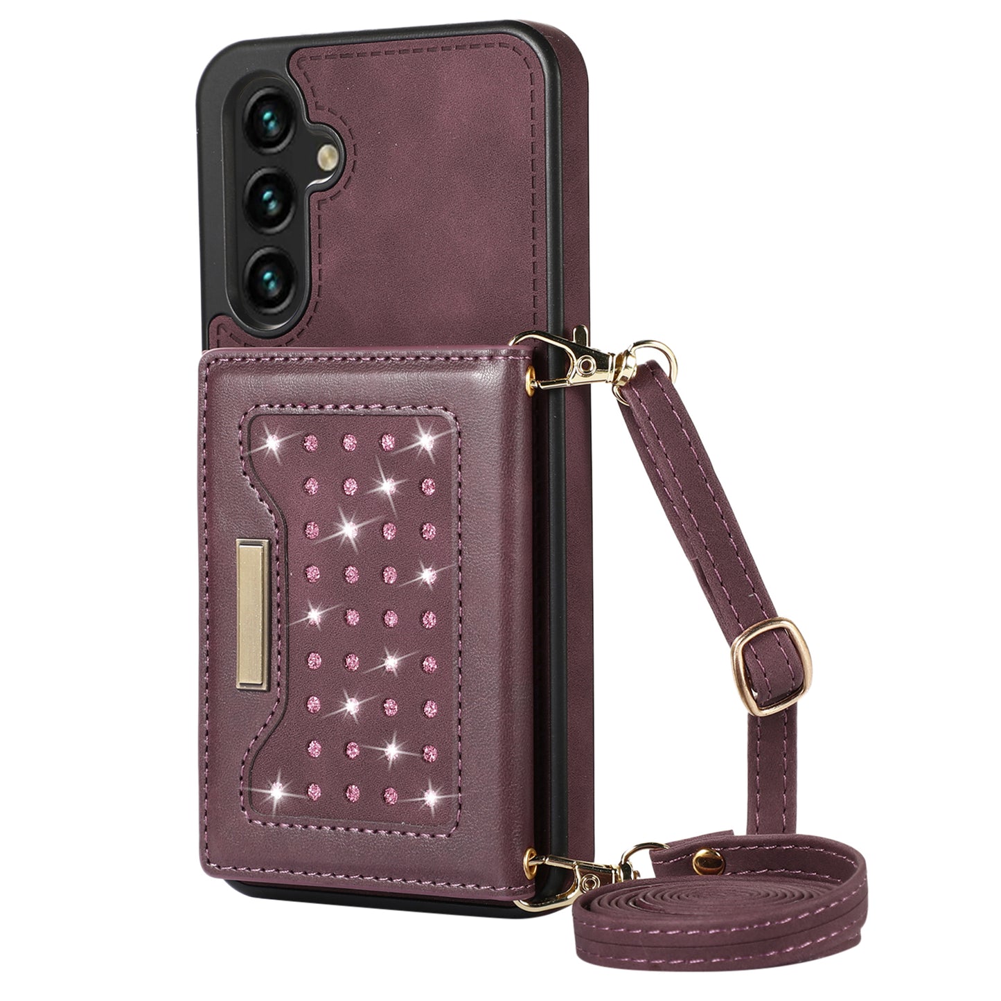 For Samsung Galaxy A16 5G / 4G Case Wallet RFID Blocking TPU Leather Phone Cover with Lanyard - Red