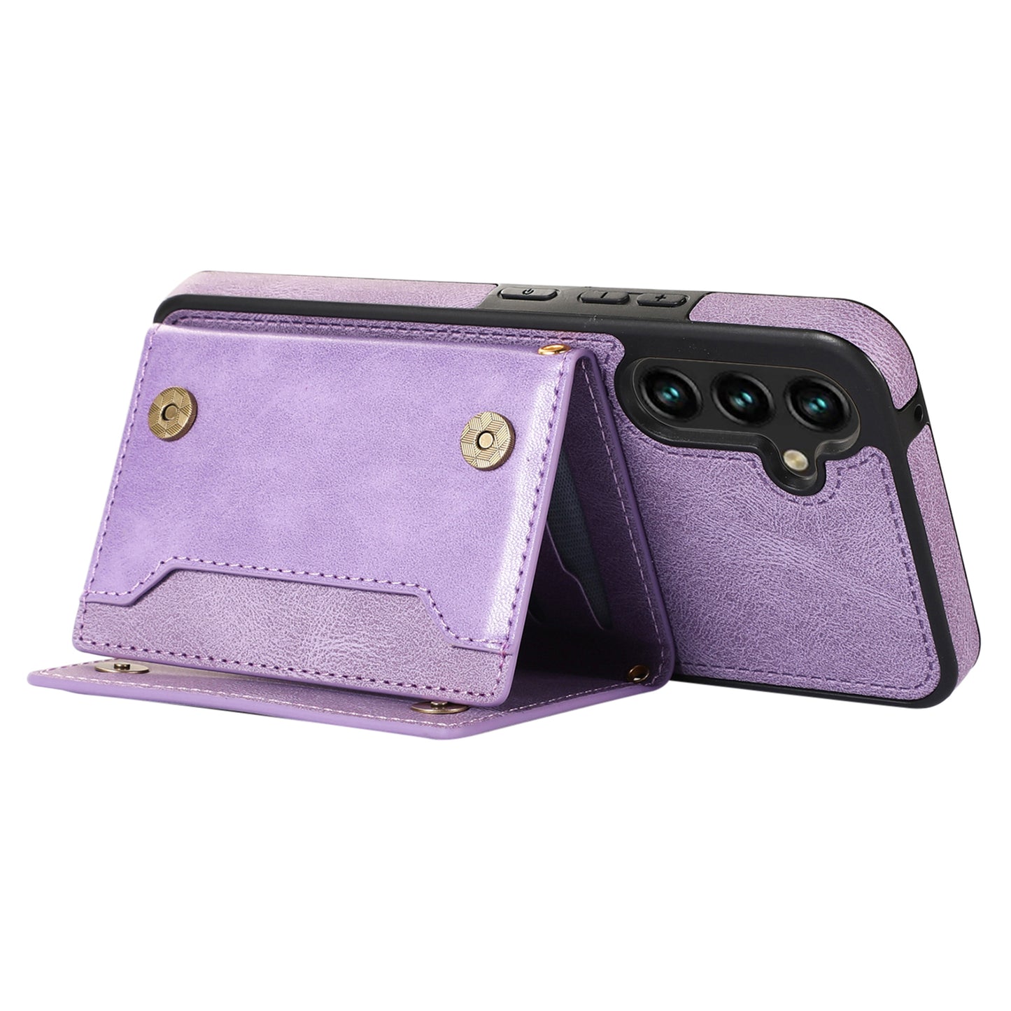 For Samsung Galaxy A16 5G / 4G Case Wallet RFID Blocking TPU Leather Phone Cover with Lanyard - Purple