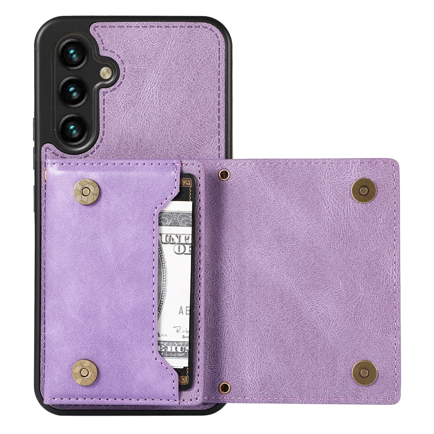 For Samsung Galaxy A16 5G / 4G Case Wallet RFID Blocking TPU Leather Phone Cover with Lanyard - Purple