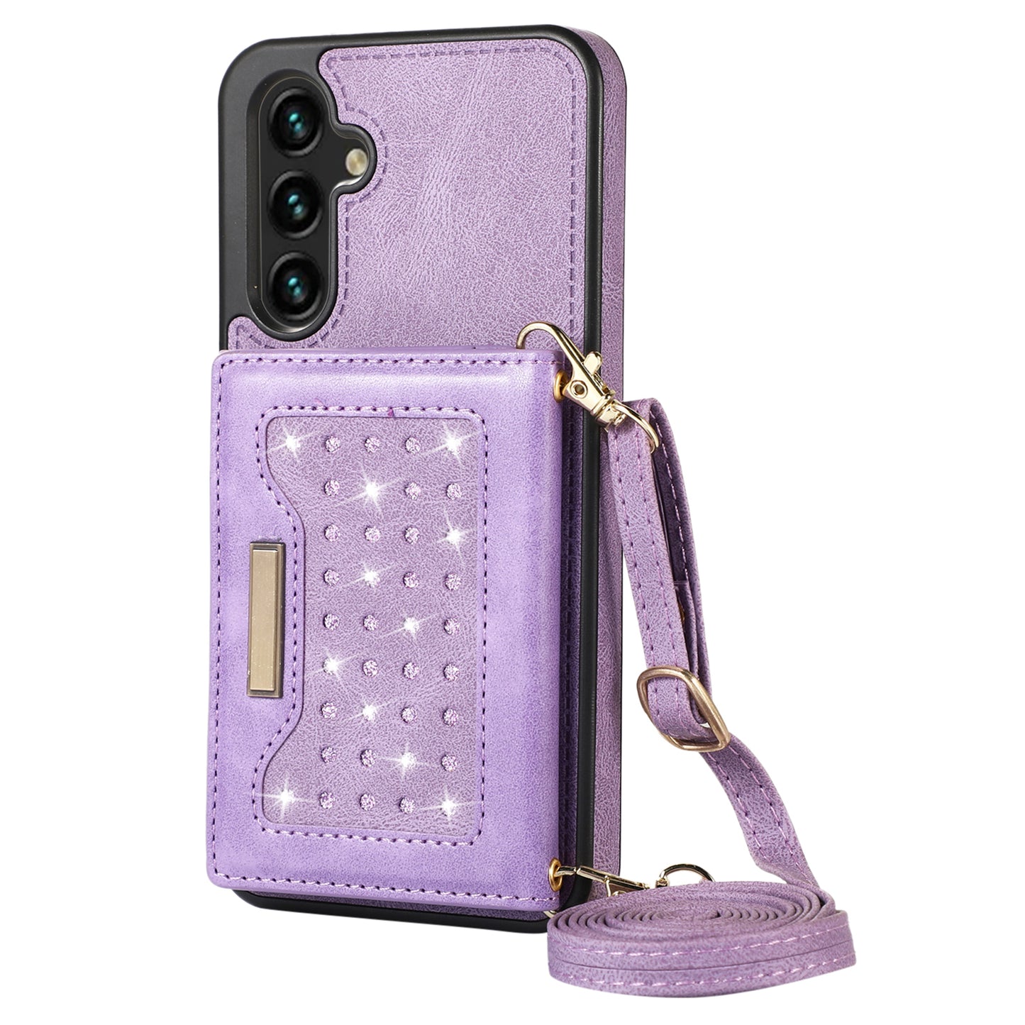 For Samsung Galaxy A16 5G / 4G Case Wallet RFID Blocking TPU Leather Phone Cover with Lanyard - Purple