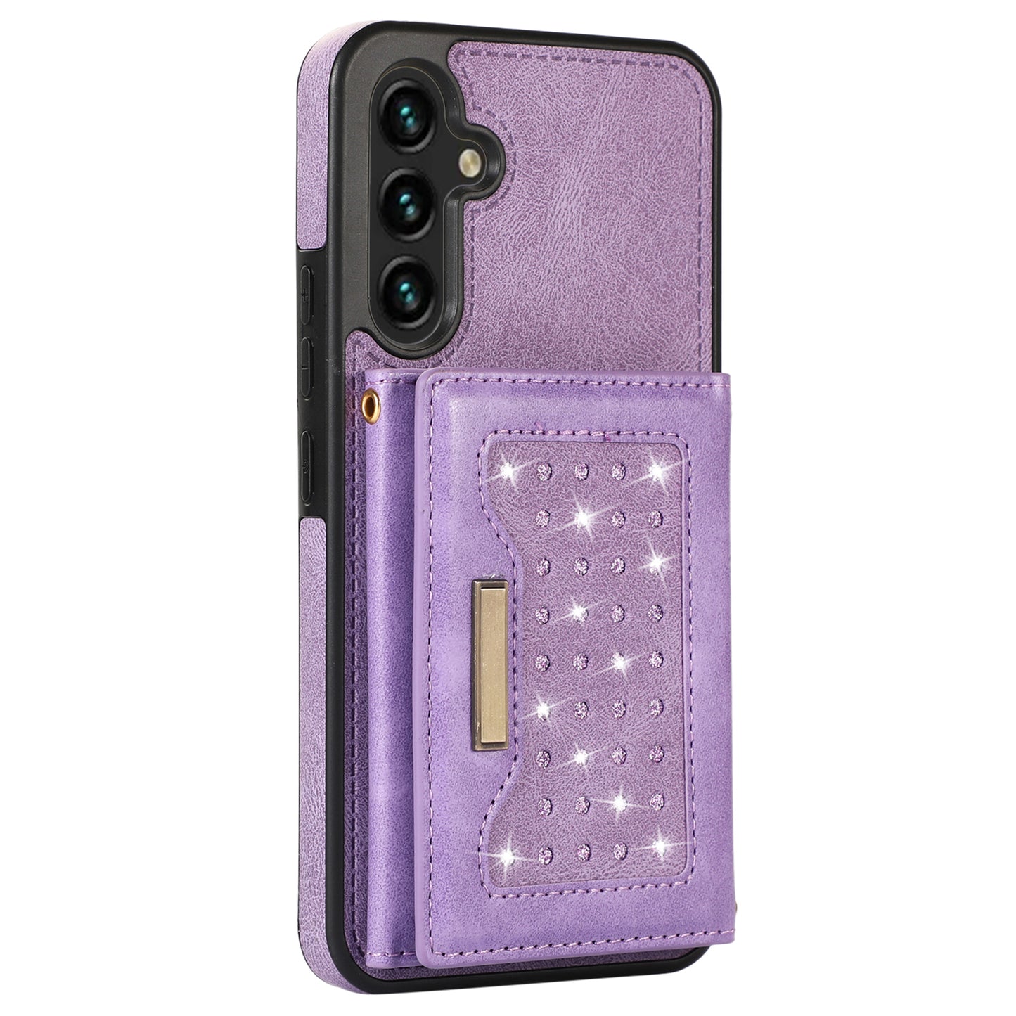 For Samsung Galaxy A16 5G / 4G Case Wallet RFID Blocking TPU Leather Phone Cover with Lanyard - Purple