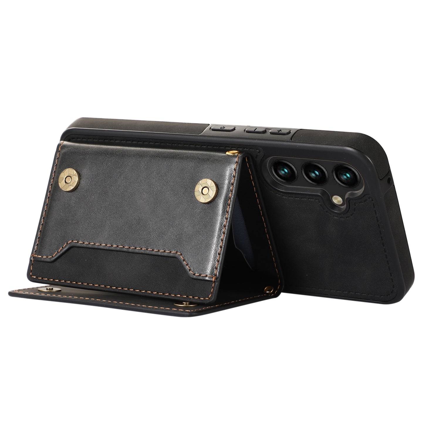 For Samsung Galaxy A16 5G / 4G Case Wallet RFID Blocking TPU Leather Phone Cover with Lanyard - Black