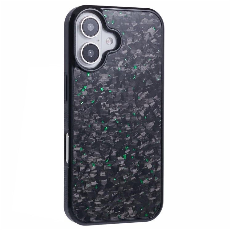 For iPhone 16 Magnetic Case Forged Texture Aramid Fiber+TPU Anti-Slip Phone Cover - Green