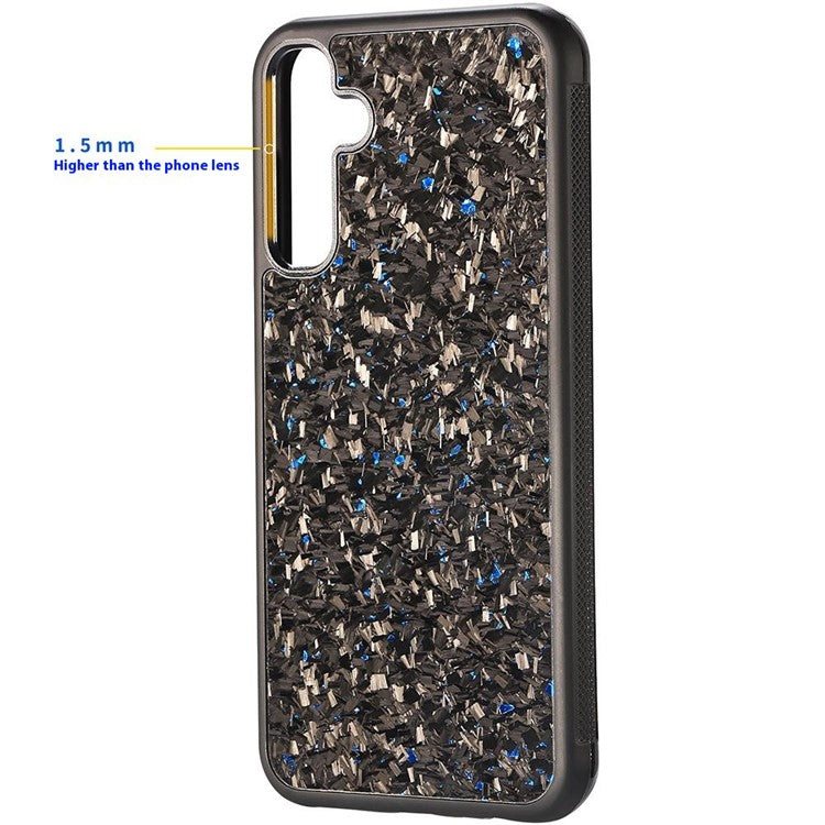 For Samsung Galaxy S23 FE Magnetic Case Forged Texture Aramid Fiber+TPU Anti-Slip Phone Cover - Purple