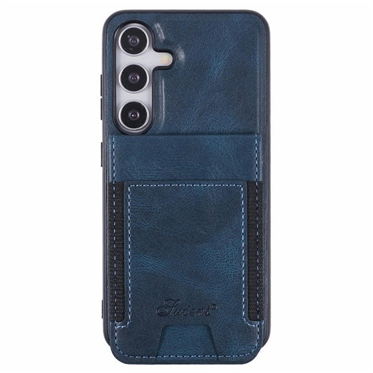 SUTENI H17 For Samsung Galaxy S24+ Case Compatible with MagSafe Card Holder Kickstand Phone Cover - Blue
