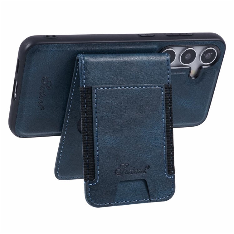 SUTENI H17 For Samsung Galaxy S24+ Case Compatible with MagSafe Card Holder Kickstand Phone Cover - Blue