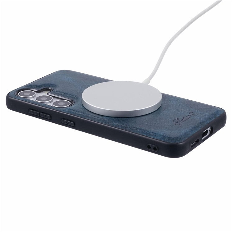 SUTENI H17 For Samsung Galaxy S24+ Case Compatible with MagSafe Card Holder Kickstand Phone Cover - Blue