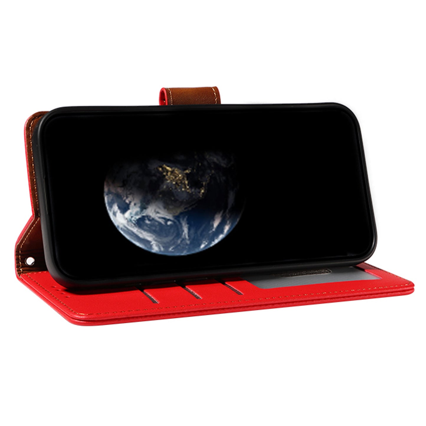 For Samsung Galaxy A16 4G / 5G Case RFID Blocking PU Leather Wallet Flip Phone Cover with Wrist Strap - Red