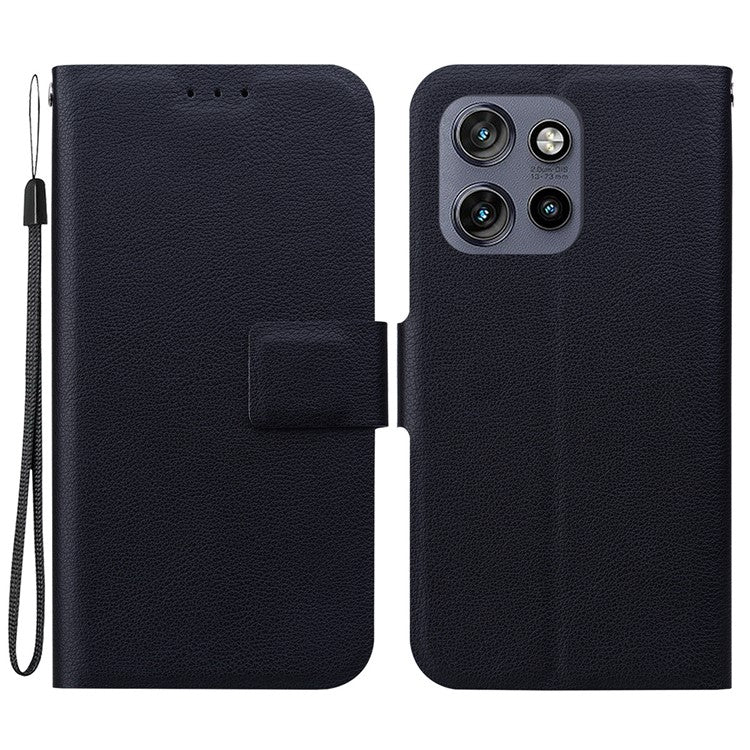 For Motorola Edge 50 Neo 5G / Moto S50 5G / Thinkphone 25 5G Case Ultra-Thin PU Leather + TPU Phone Cover with Card Slot - Black