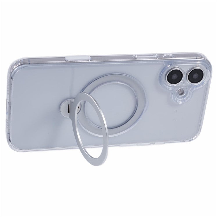 For iPhone 16 Case Magnetic Kickstand PC+TPU Clear Phone Cover with Camera Control Button