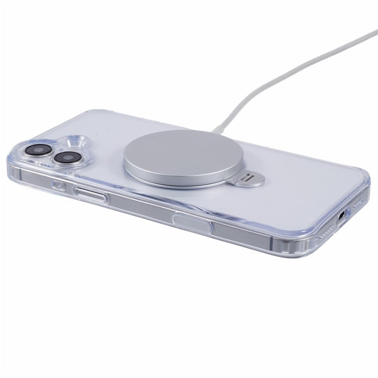 For iPhone 16 Case Magnetic Kickstand PC+TPU Clear Phone Cover with Camera Control Button