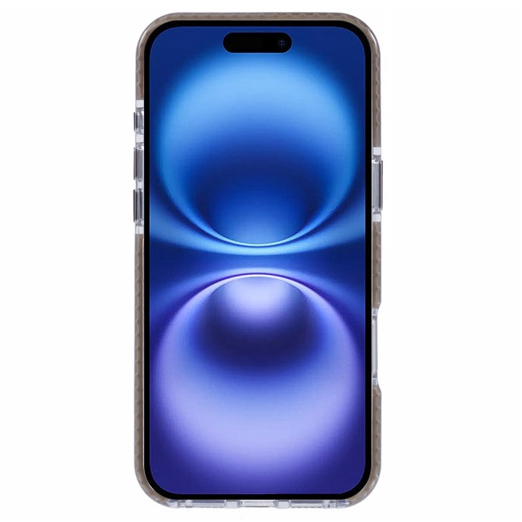 For iPhone 16 Clear Case TPU+PC Shockproof Phone Back Cover - Khaki