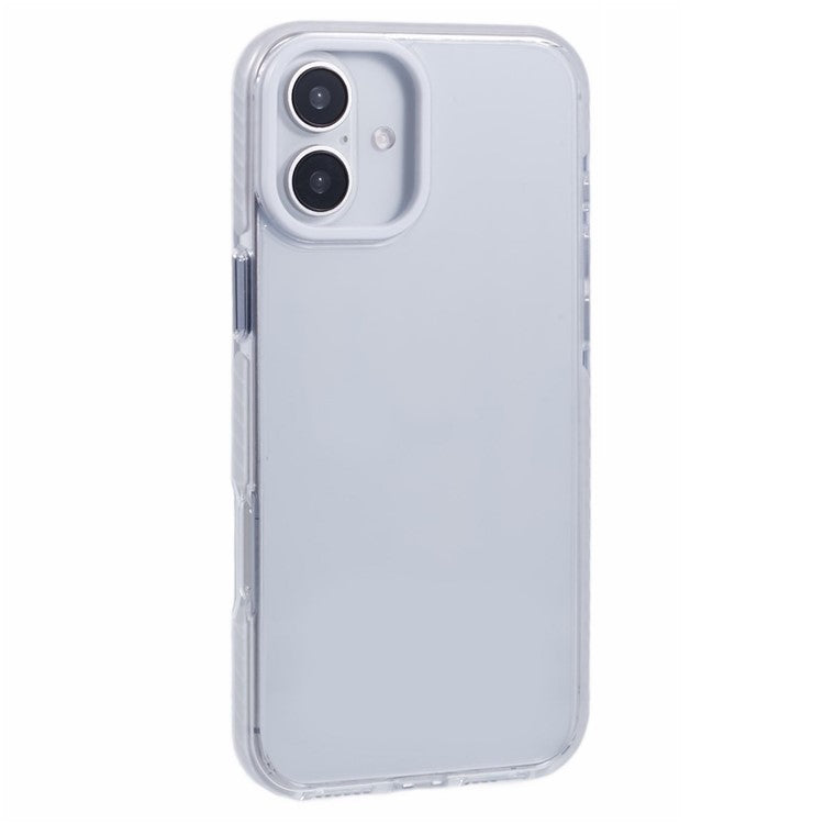 For iPhone 16 Clear Case TPU+PC Shockproof Phone Back Cover - White