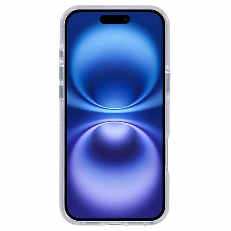 For iPhone 16 Clear Case TPU+PC Shockproof Phone Back Cover - White