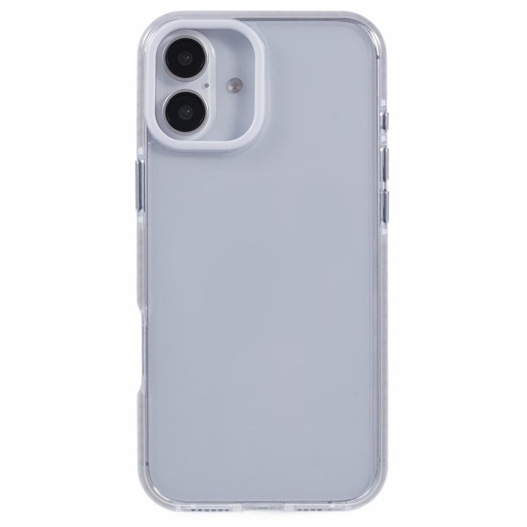 For iPhone 16 Clear Case TPU+PC Shockproof Phone Back Cover - White