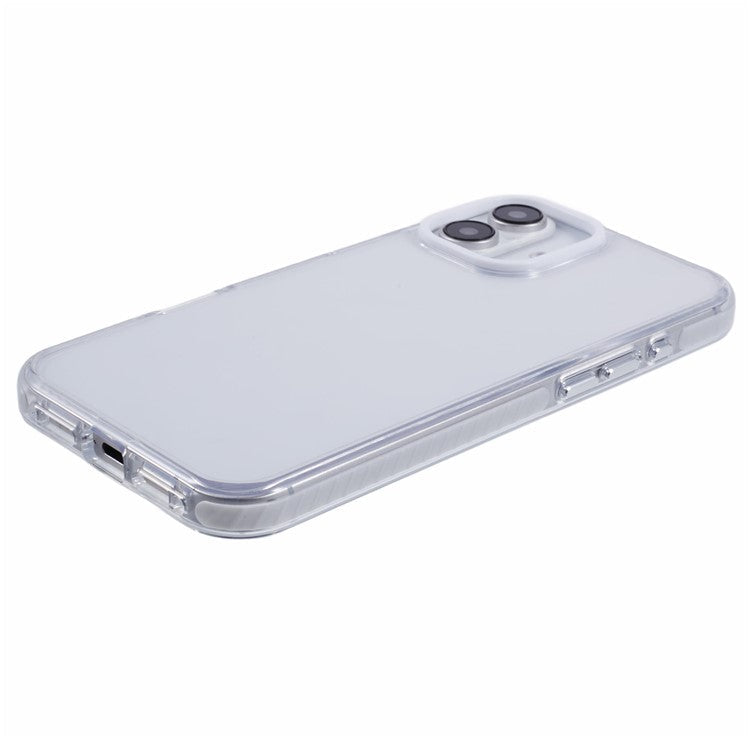 For iPhone 16 Clear Case TPU+PC Shockproof Phone Back Cover - White