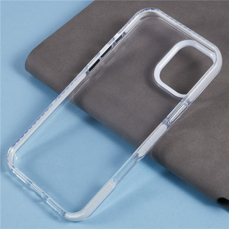 For iPhone 16 Clear Case TPU+PC Shockproof Phone Back Cover - White