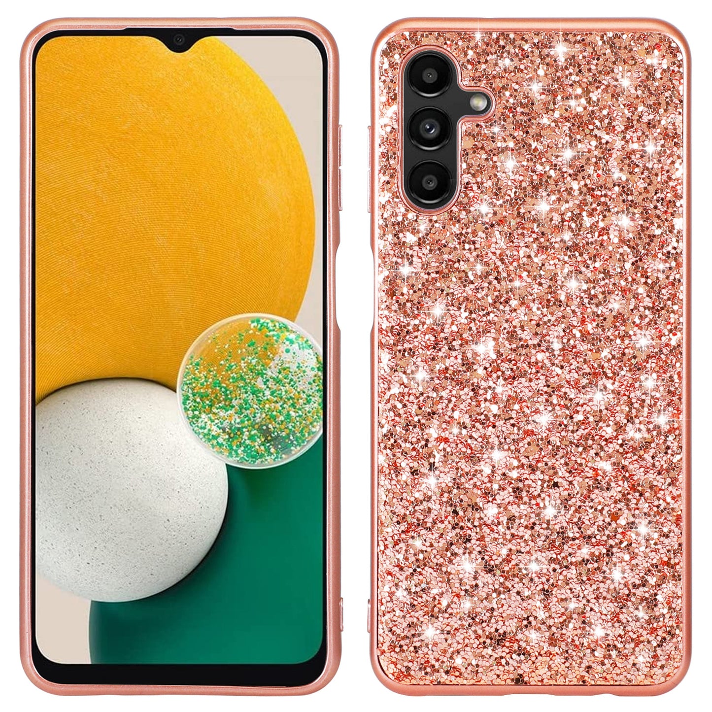 For Samsung Galaxy A16 5G / 4G Case TPU + PC Sparkling Glitter Phone Back Cover - Rose Gold