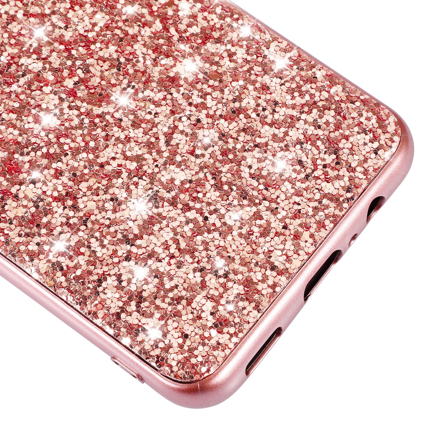 For Samsung Galaxy A16 5G / 4G Case TPU + PC Sparkling Glitter Phone Back Cover - Rose Gold