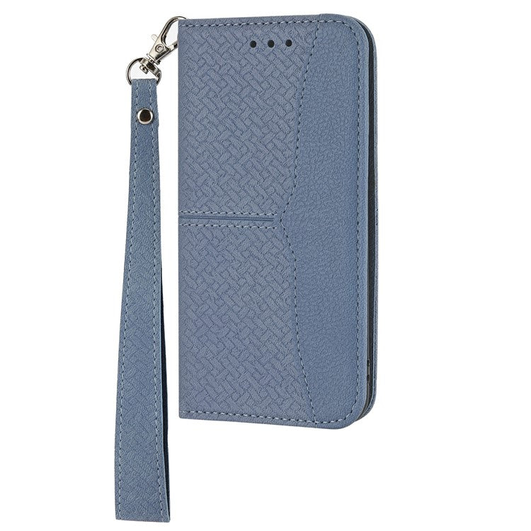 For Xiaomi Redmi Note 14 5G Case Woven Texture PU Leather Wallet Phone Cover - Grey