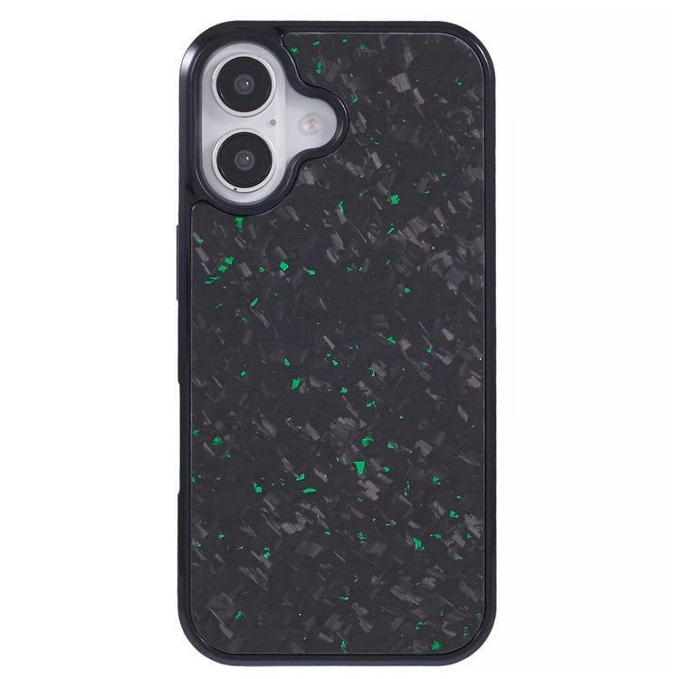 For iPhone 16 Plus Magnetic Case Forged Texture Aramid Fiber+TPU Anti-Slip Phone Cover - Green