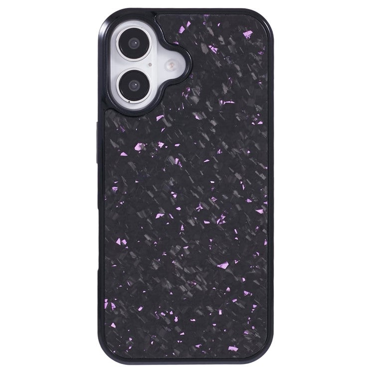 For iPhone 16 Plus Magnetic Case Forged Texture Aramid Fiber+TPU Anti-Slip Phone Cover - Purple